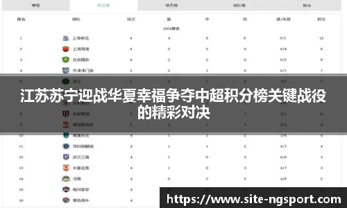 江苏苏宁迎战华夏幸福争夺中超积分榜关键战役的精彩对决